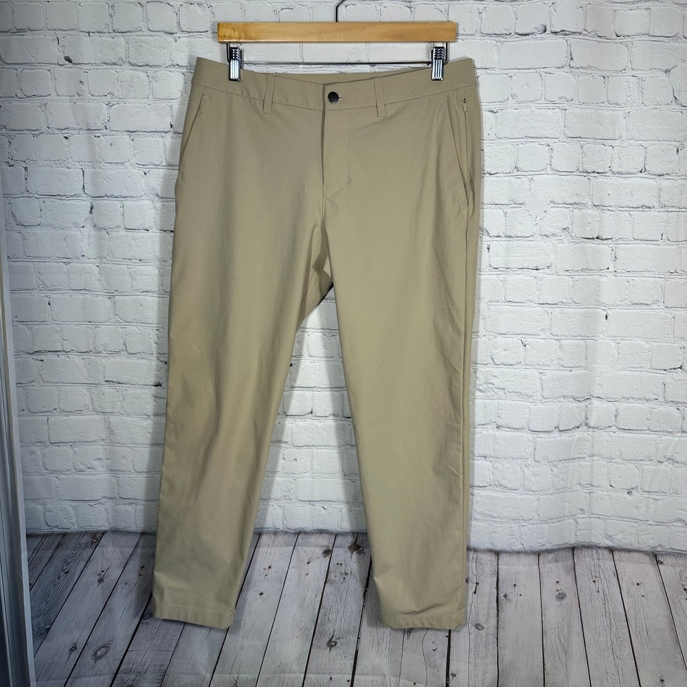 Lululemon ABC Slim Fit Pants Mens 33 Tan Khaki Technical Chino Trouser LM5AQYS